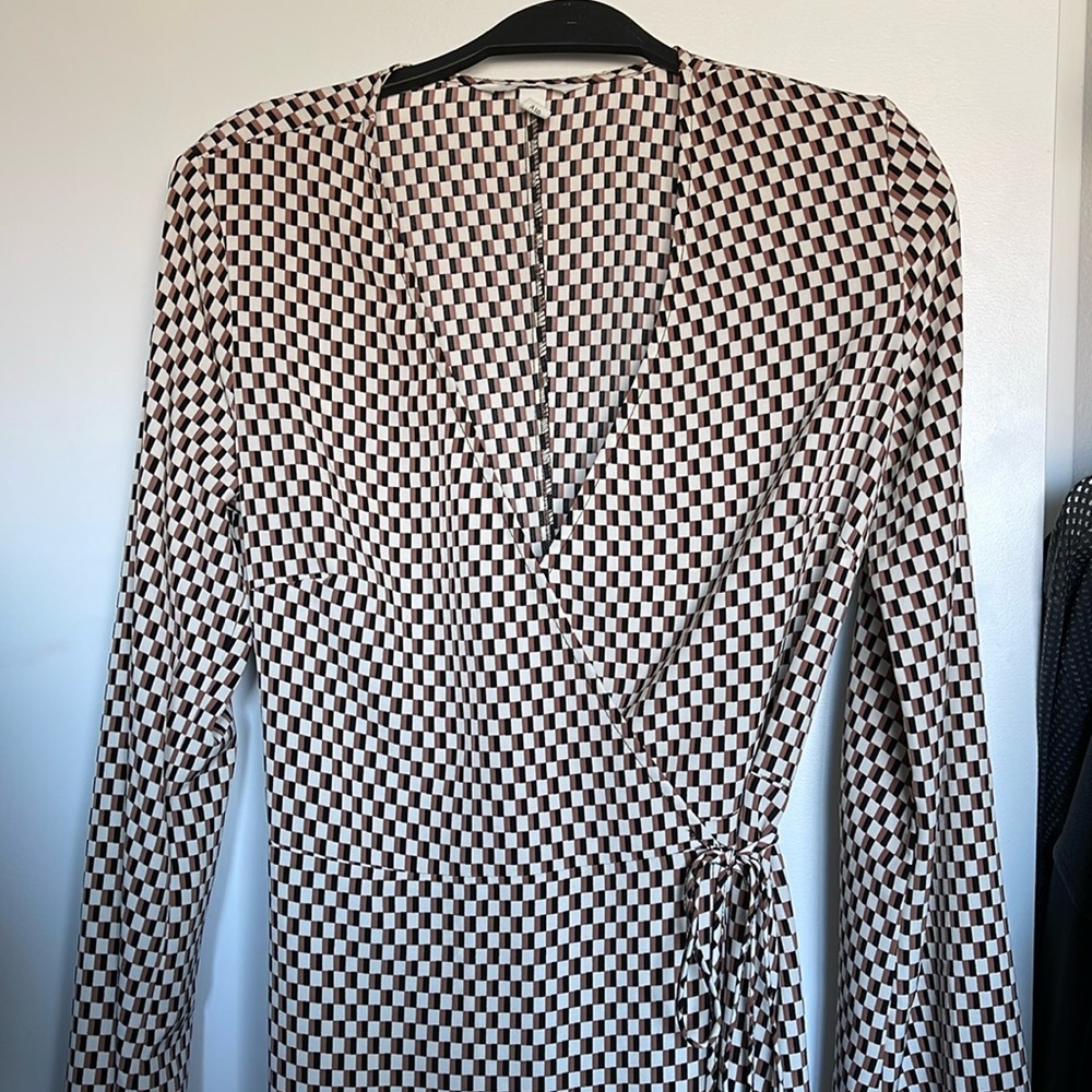 Midi H&M Checked Wrap Dress